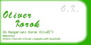 oliver korok business card
